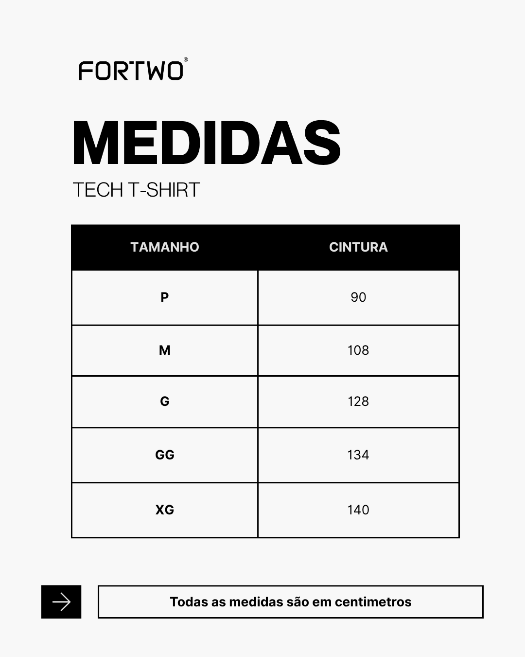 Tabela de medidas
