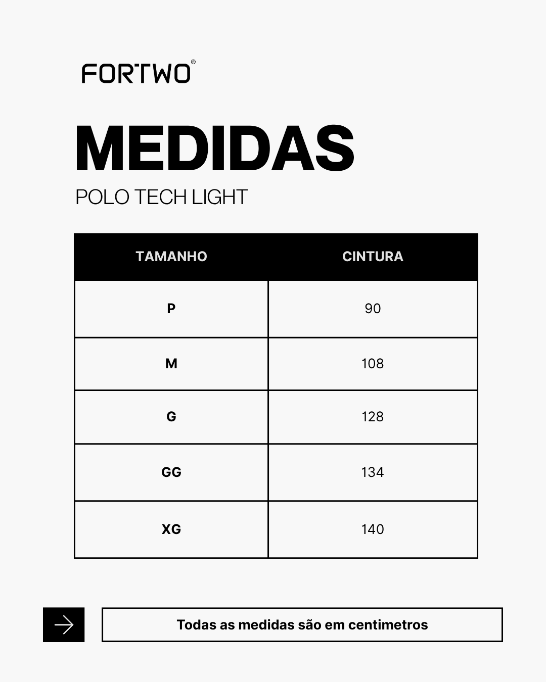 Tabela de medidas
