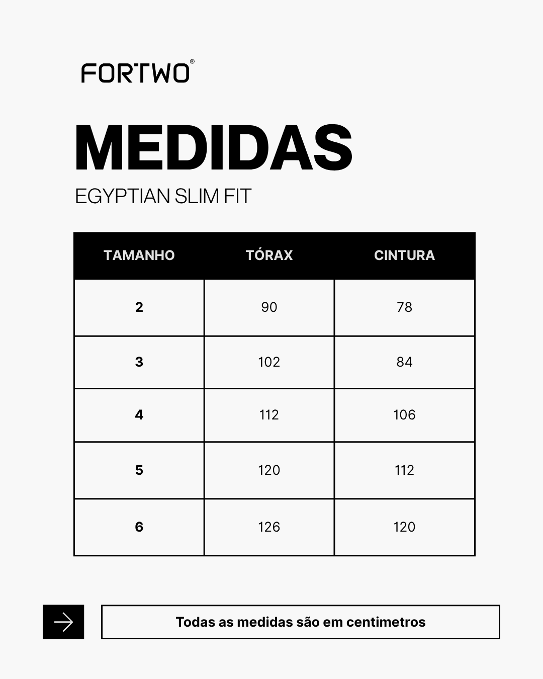 Tabela de medidas