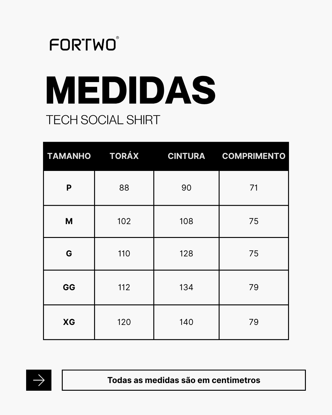 Tabela de medidas